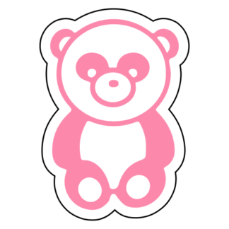 Sitting Big Nose Panda Sticker (Pink)